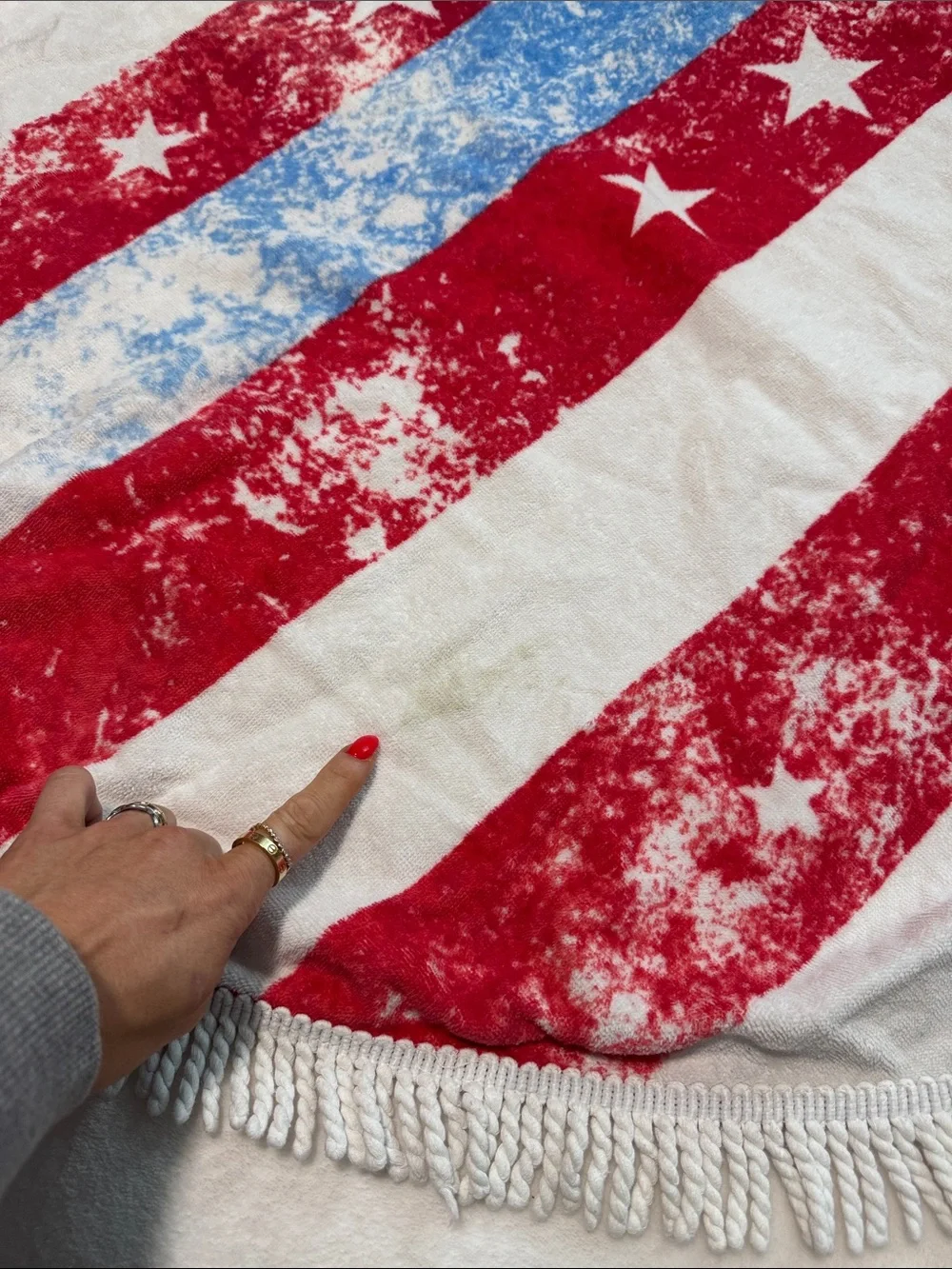Cotton On Round American Flag Beach Towel - Red, White & Blue